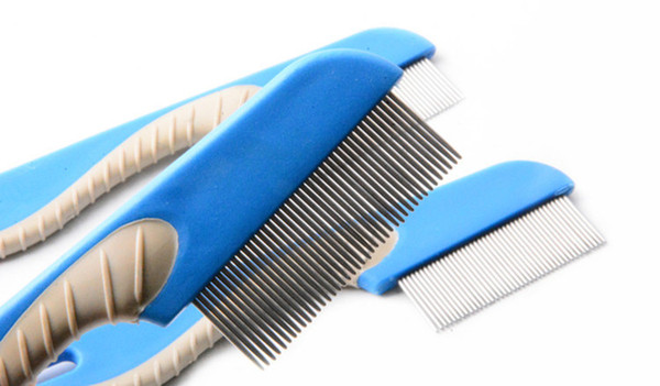 Dog Cat Grooming Comb Brush Pet Dog Hair Tool Clean Stainless Steel Needle Anti Nit Lice Combs Pet Catching Lice Cleaning Plastic Handles