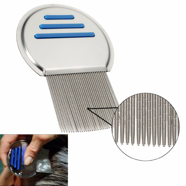 HOT!3colors Stainless Steel Terminator Lice Comb Nit Free Kids Hair Rid Headlice Super Density Teeth Remove Nits Comb Free Shipping