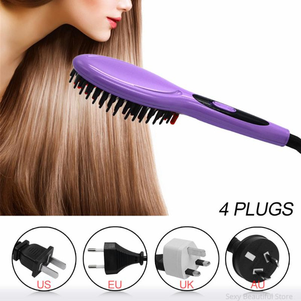 Hair Brush Fast Hair Straightener Comb Electric Brush Comb Irons Auto Straight Ceramic Hairdressing Tools