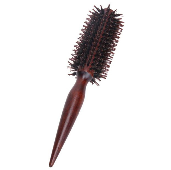 Portable Hair Brush Comb Round Anti-static Curly Brush Natural Bristle Wood Handle Hair Styling Comb Hairdress Brosse Cheveux