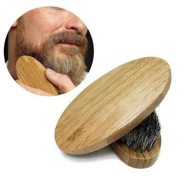 New Arrival Mens Boar Hair Bristle Hard Round Wood Handle Beard Mustache Brush Set maquiagem Free Shipping