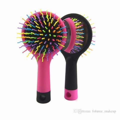 Multifunctional airbag rainbow comb fashionable modelling hairdressing comb back with mirror antistatic magic comb