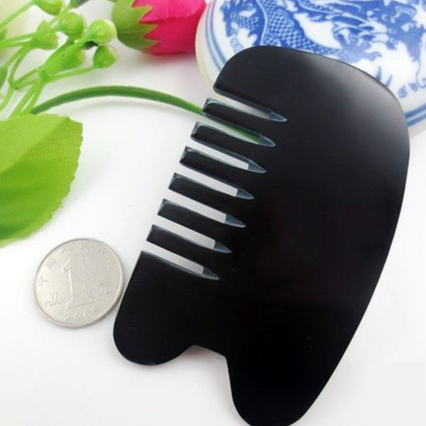 Resin Wax Hand Health Board Chinese Gua Sha Natural Black Portable Massage Comb Tool Relaxation Gift