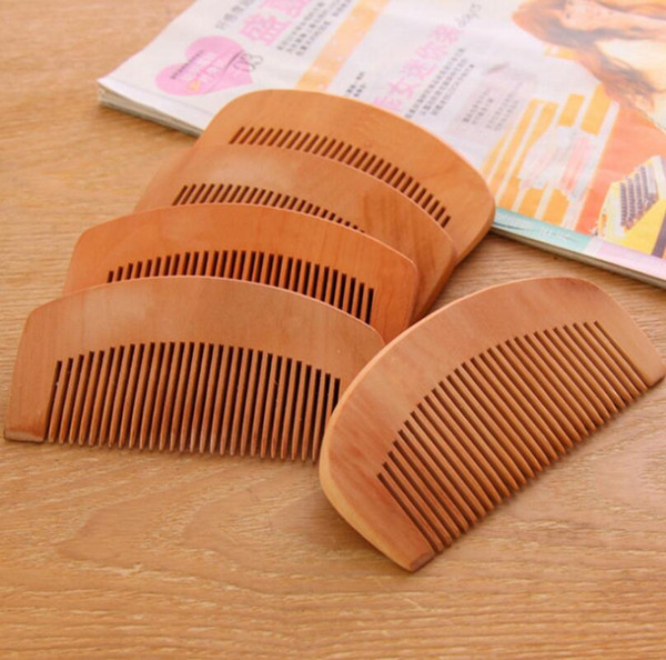 Wholesale 300pcs High Quality Portable Natural Peach Wood Comb Beard Comb Pocket Comb