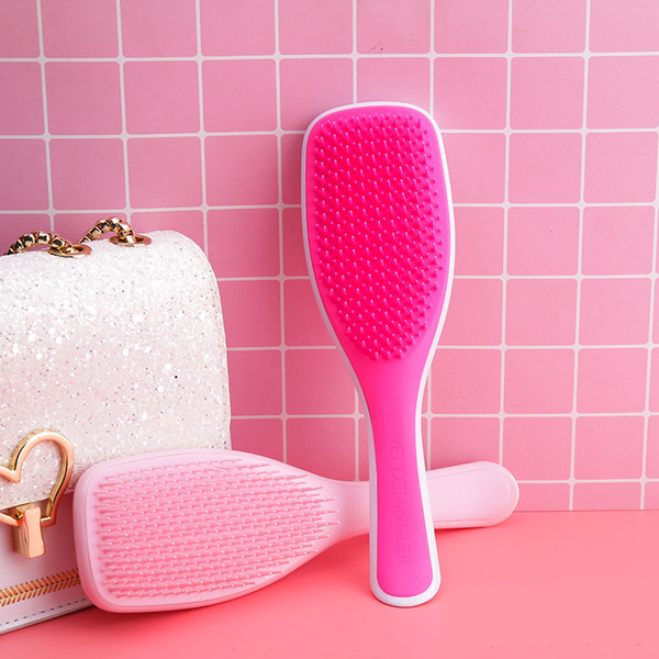 Anti-static Hair Brush Comb Styling Teezer Shower Electroplate Detangling Massage Combs for Salon Styling Women Girls Hair