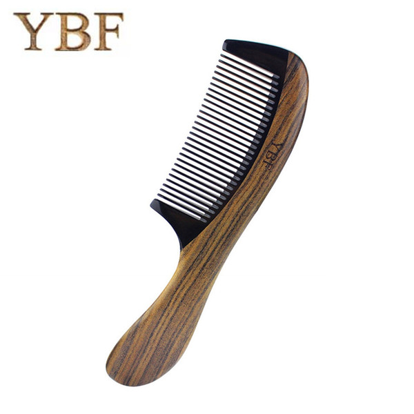 YBF Natural Cow Ox Horn Chacate Preto Wooden Combs Style Makeup for Femme Straightener Peerage Women Healthy Care Brush