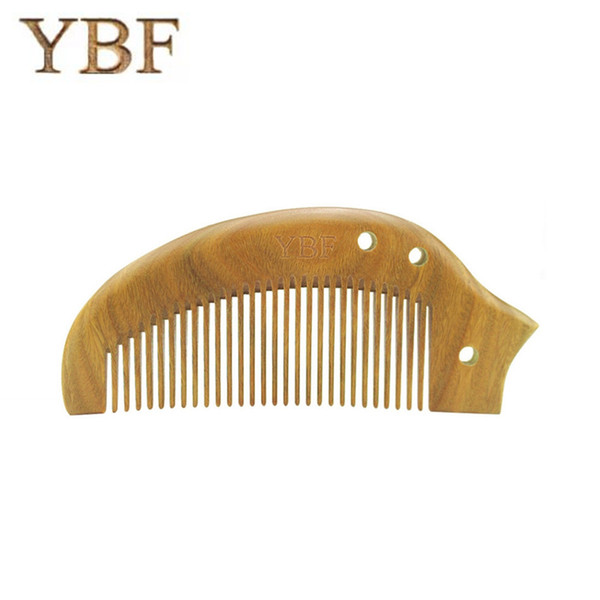 YBF Brand THICKENING Green Sandalwood wooden Combs Bridal Highborn Birthday Gifts Salon Razor Barbers Styling Kelebek Tarak