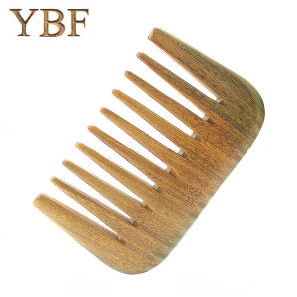 YBF Pure Handmade Wide Wood Comb Designer Professional Health Care Massage Whole Wooden Small Green Sandalwood Hair Combs Gift