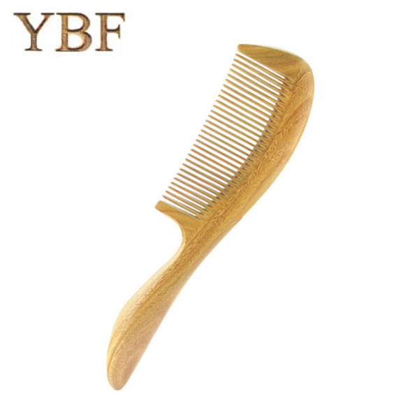 YBF Pure handmade Wedding Columns Gift Green Sandalwood Wooden Betangling Hair Combs Brush Hairbrush Craft Tarak