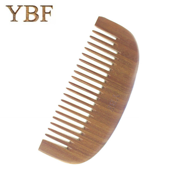 YBF NEW FASHION Wide Tooth Antistatic THICKENING Wooden Golden Green Tan Combs Comfortable Feel Hairbrush Hair Styling FOR Women