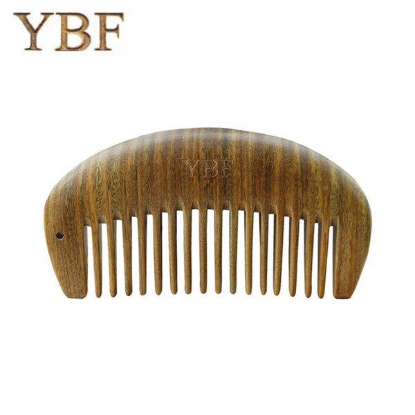 YBF Green Sandalwood Combs Antique Wooden Hairbrush Hairdresser MINI Wide Tooth Brushes Princess Carry It With Travel Bag Pocket