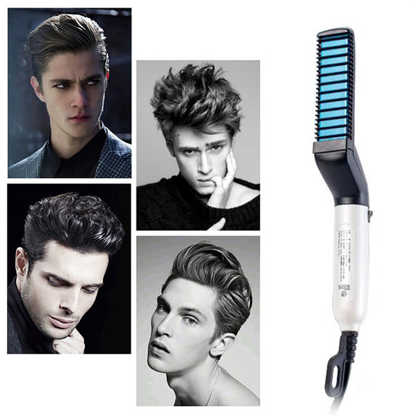 Men Quick Beard Straightener Styler Comb Multifunctional Hair Curling Curler Show Cap Tool Electric Hair Styler for Men Hair Styling Brush