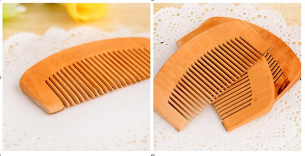 Hot Wooden Comb Natural Health Peach Wood Anti-static Health Care Beard Comb Pocket Combs Hairbrush Massager Hair Styling Tool Free shipping