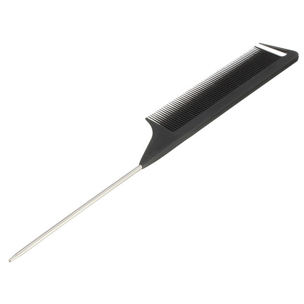 New 1PCs Black Fine-tooth Metal Pin Anti-static Hair Style Rat Tail Comb 220x28x4mm Hair Styling Tool For Beauty