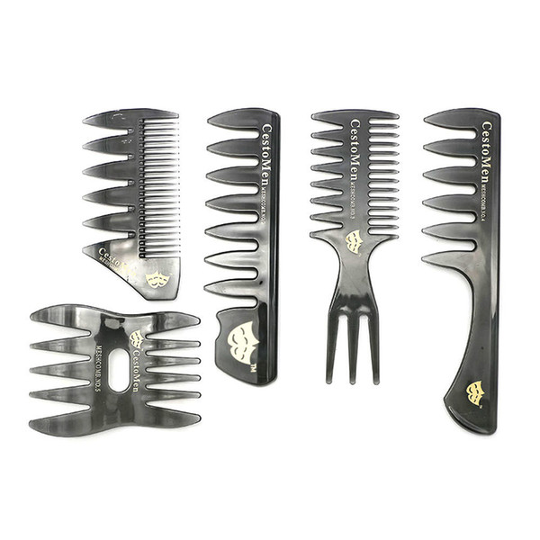 5Pcs/Set Professional Hair Brush Comb Salon Anti-static Combs Hair Styling Combs Hair Brush Men Care Combing Tools