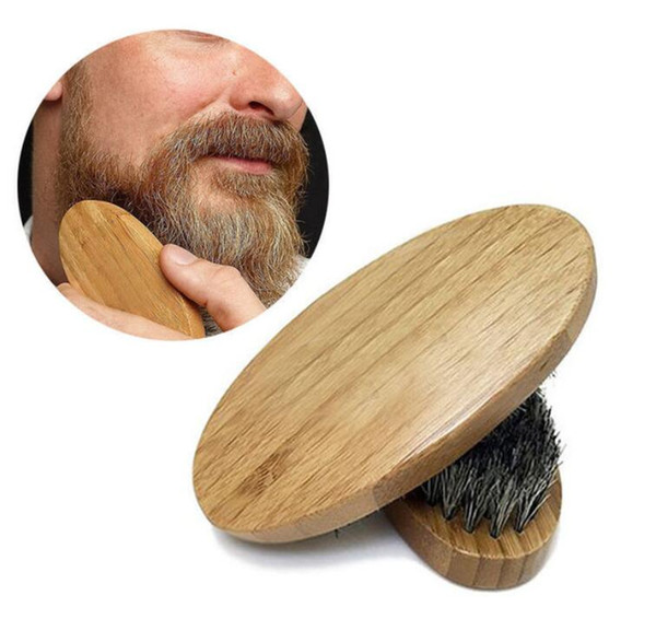 New Arrival Mens Boar Hair Bristle Hard Round Wood Handle Beard Mustache Brush Set maquiagem Free Shipping