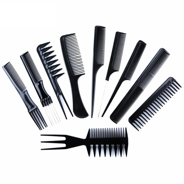 10pcs/Set Professional Hair Brush Comb Salon Barber Anti-static Hair Combs Hairbrush Hairdressing Combs Hair Care Styling Tools