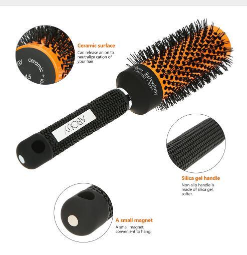 Abody Ceramic&Nylon Round Hair Brush Barber Hairdressing Salon Styling Tools Curly Hairbrush Massage Bomb Quiff Roller Comb