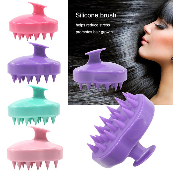 5 Colors Silicone Scalp Washing Shower Head Hair Comb Mini Head Meridian Massage Wide Tooth Comb Shampoo Massage Brush