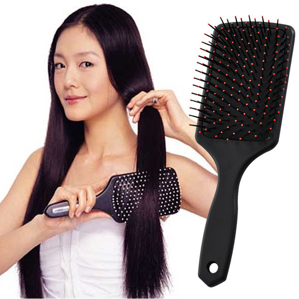 Black Paddle Brush Hair Cushion Comb Detangling Styling Tool