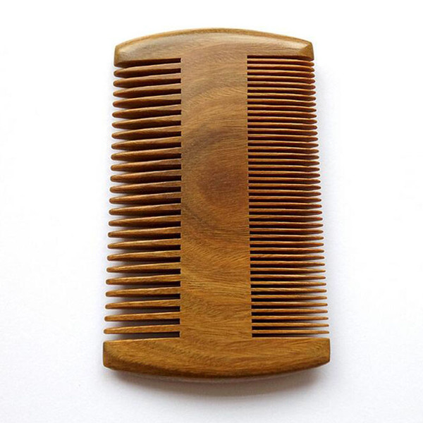 9.5cm * 5.5cm Natural Sandalwood Pocket Beard & Hair Combs for Men - Handmade Natural Wood Comb with Dense and Sparse Tooth