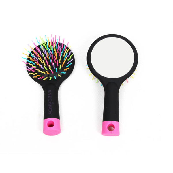 Rainbow comb brush mirror Air massage Curly hair extensions comb brush Loop brushes plastic rainbow comb mirror curly hair air health marle