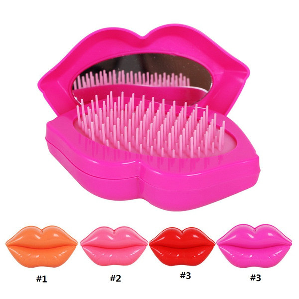 Lip-Shaped Detangling Comb Shower With Mirror Big Mouth Hair Brushes Salon Styling Tamer Streamline Massager Brush H087