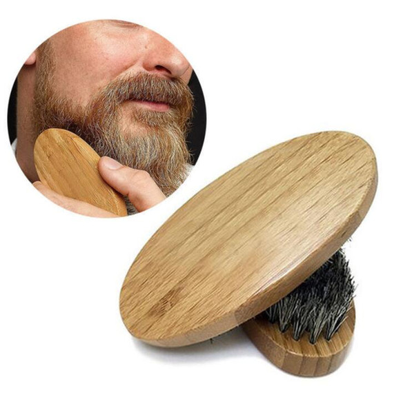 New Arrival Mens Boar Hair Bristle Hard Round Wood Handle Beard Mustache Brush Set maquiagem Free Shipping