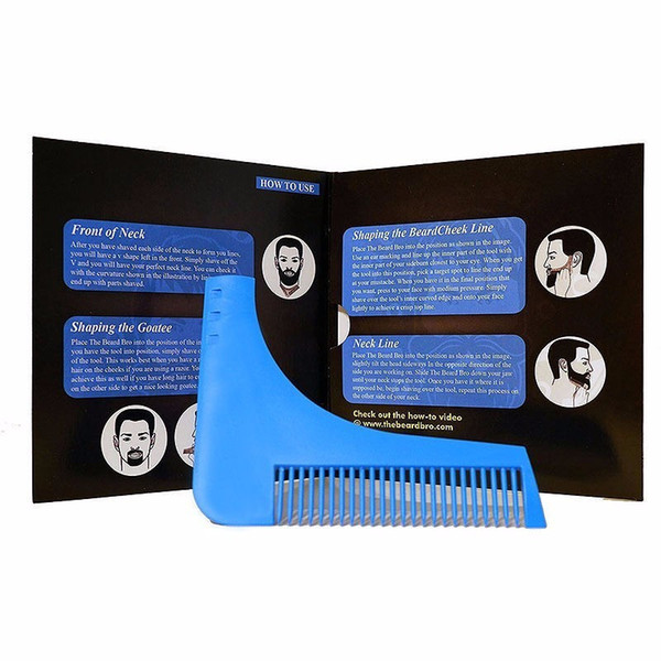 Hot Comb Beard Bro Shaping Shaving Brush Sexy Man Gentleman Beard Trim Template Hair Cut Molding Trim Template Beard Modelling Tools