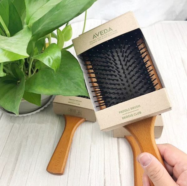 NEW AVEDA Paddle Brush Brosse Club Massage Hairbrush Smooth and Shine Natural Wooden Hair Brush