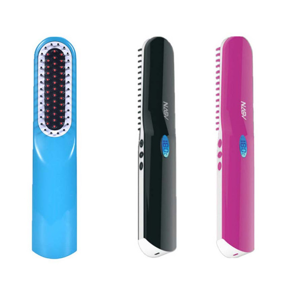 Digital Electric Portable Household Use LCD Comb USB Charge Cordless Mini Hair Straightener Brush LCD Comb Brush Hair Straightener Hair Iron