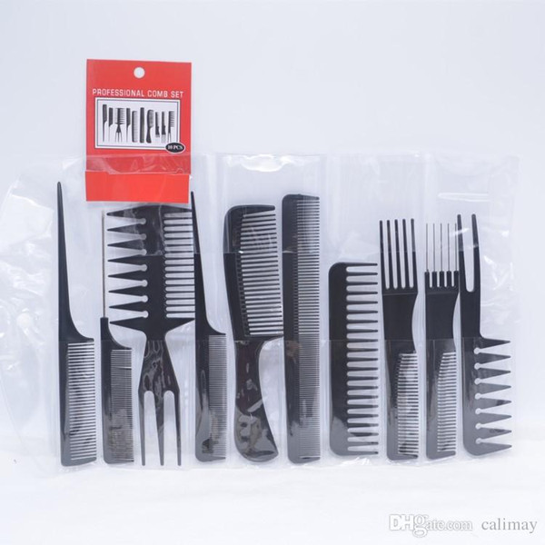 10pcs/set Professional Hair Brush Comb High Quality Salon Barber Anti-static Hairbrush Hair Beauty Styling Tools