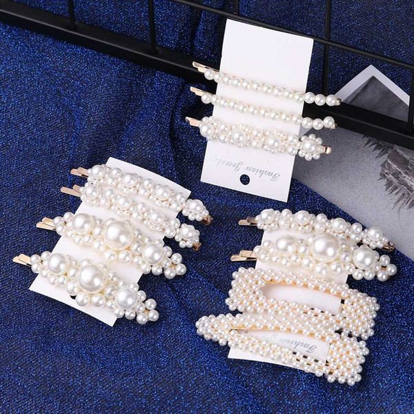 1 Set Solid Pearl Hair Clips Women Hair Barrette Fashion Hairpins Trendy Handmade Accessorie Styling Tools for Girls Gifts