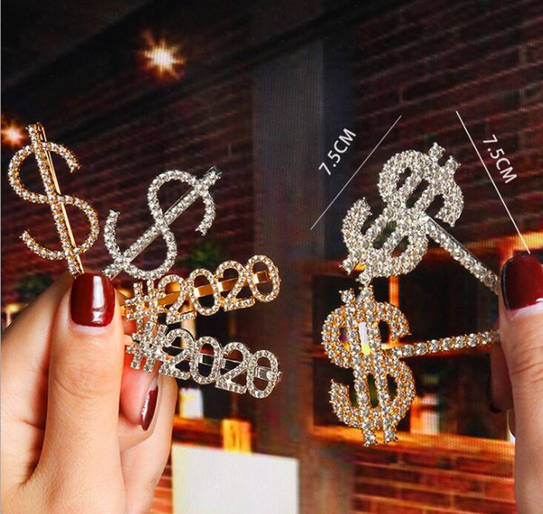 Hair Clip Christmas Barrette Crystal Rhinestone Letter Hair Clips Girl Hairpin Diamond Words Barrettes Fashion Clip Woman Hair Accessories