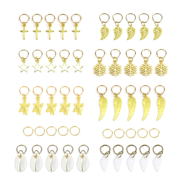 50pcs Hair Braid Jewelry Polished Hard-wearing Multiple Hair Braid Rings Jewelry Accessories Pendants