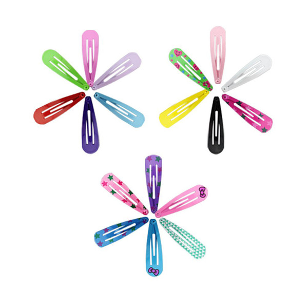 High quality 100PCS Hair Clip Children Hair Clip BB Water Drop 5CM Printing fashion/x