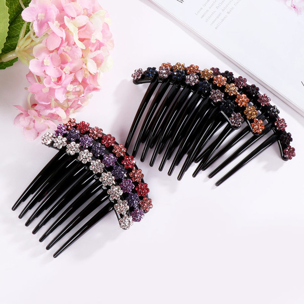 1Pc Fashion Crystal Flower Bridal Hair Comb Rhinestone Disk Hairstyle Hairpins Parties Accessories Headdress Hair Ornaments