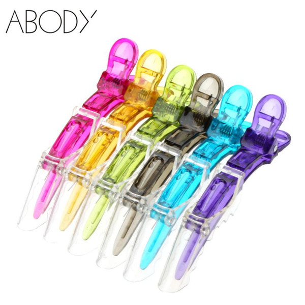 6Pcs/Set Transparent Sectioning Clips Clamps Hairdressing Salon Hair Clips Grip Crocodile DIY Accessories Hairpins Plastic