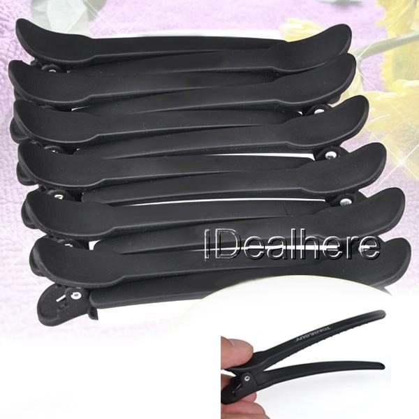 12Pcs Professional Black Matte Hairdressing Salon Sectioning Clamps Hair Styling Clip Clips For Hair