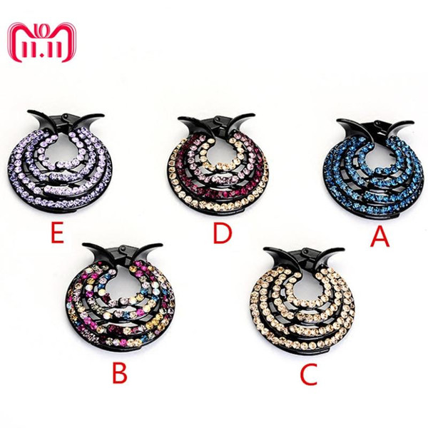 Hair Clips Women Ladies Hair Clips Nest Rhinestone Hairpin Ponytail Bun Holder Accessory W1103 dropship