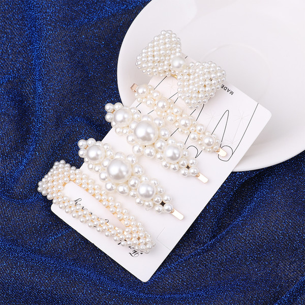 1 Set Fashion Elegant Pearls Hair Clips For Women Girls Sweet Headwear Hair Ornament Hairpins Barrettes Accessories Gifts