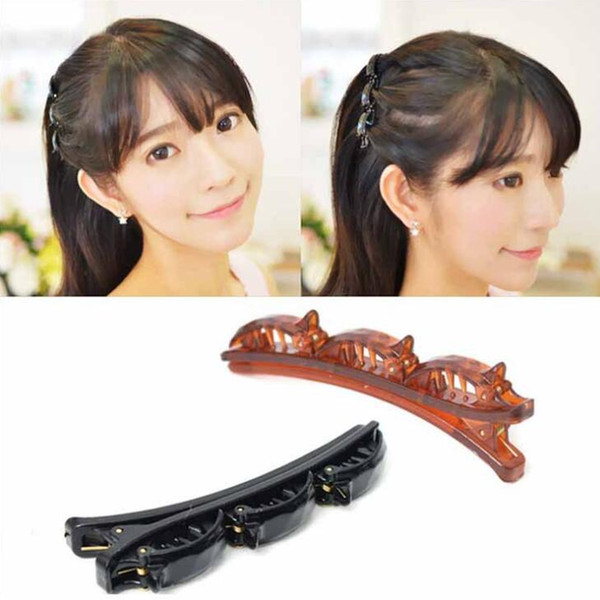 Double Layer Bangs Hair Clip Styling Tools Clips Hair Braider Holder DIY French Braid Clip Maker Former Hair Accessories