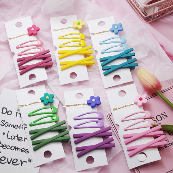 5Pcs/Set Fashion Cute Cream BB clip Hair Clip for Girls Elegant Korean Design Snap Barrette Stick Hairpin Hair Styling