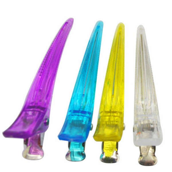 Crystal Large Long Duck Mouth Hair Clip Hair Salon Clips Positioning Transparent Jelly Color Professional Hair Clip