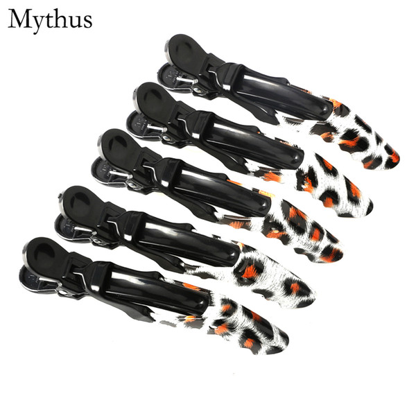 10Pcs/Lot Leopard Pattern Salon Hair Clip Aliigator Hairdressing Sectioning Hairpins Professional Hairdressers Styling Hair Clip Sets