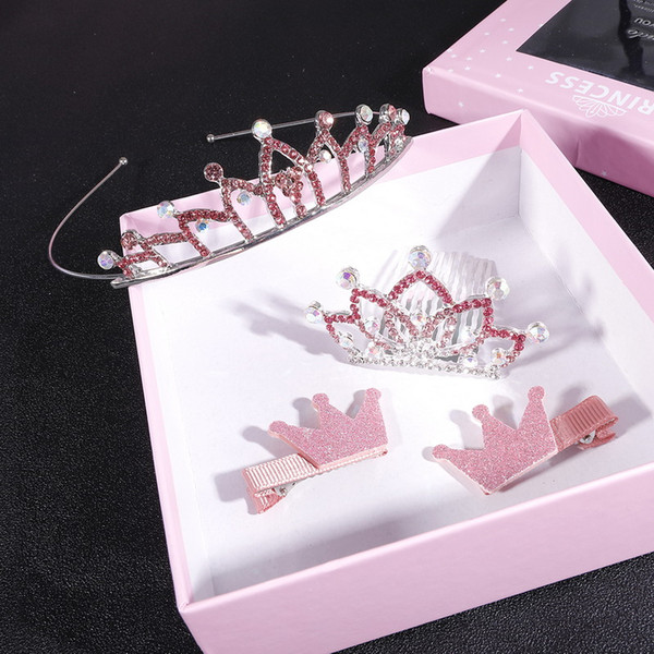 Crystal Crown Hairpins Headwear For Women Child Girls Rhinestone Hair Clips Birthday Gift Barrette Styling Tools Accessories