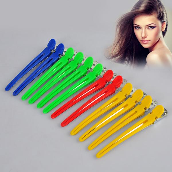 12pcs Hot Professional Hairdressing Hair Sectioning Clips Clamps Super Quality Salon Hair Grip For Styling Tools Random Color