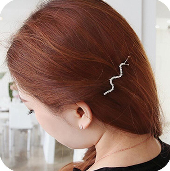 Spiral Screw Pin Hair Clip Twist Barrette Crystal Side Bangs Clip Word Shilly Folder BB Folder