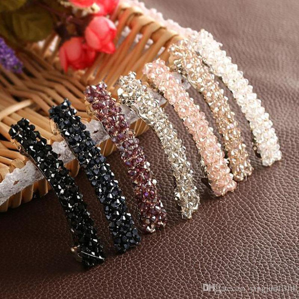 Bling Crystal Hairpins Headwear for Women Girls Rhinestone Hair Clips Pins Barrette Styling Tools Accessories 7 Colors