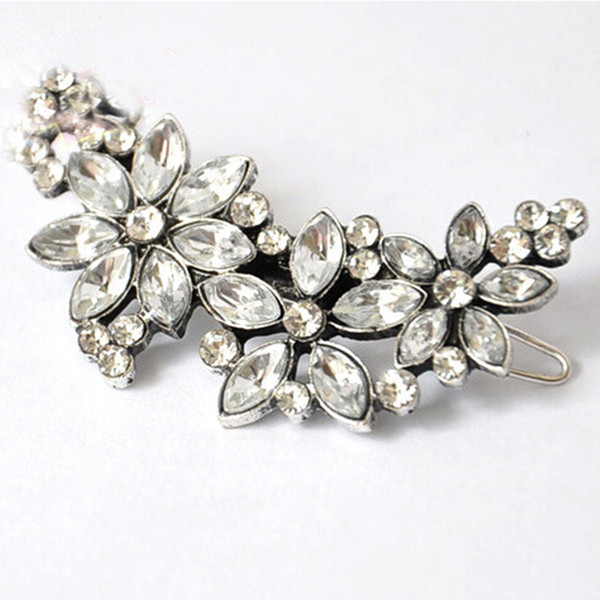 New Arrival Women Wedding Retro Crystal Rhinestone Flower Headband Hairpins Hair Clip HOT 